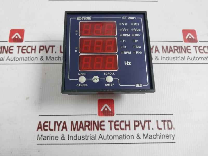 Vaf Panel Meter With Digital Lcd Display Et 2081 Eltrac 85-270 V Ac/Dc