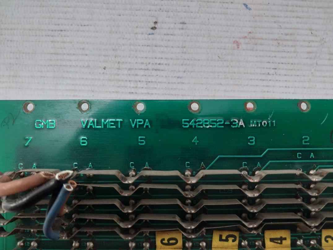 Valmet 542852-3A Backplane Board 542852-3B, Mt011