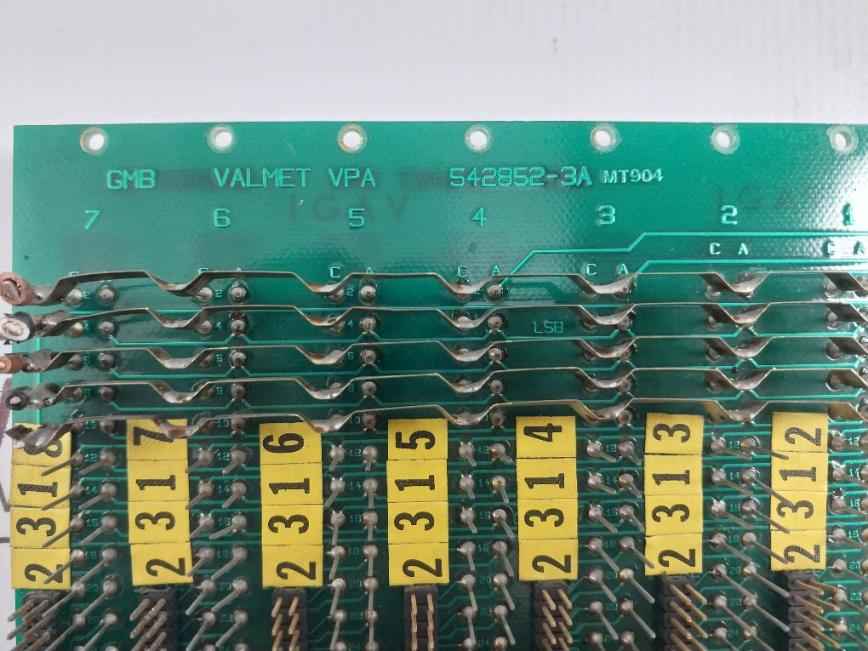 Valmet 542852-3A Gmb Backplane Board Mt904 542852-3B