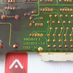 Valmet Biu 16 Binary Input Unit Pcb 545103-1B Dm 72 H At 70C M8512251