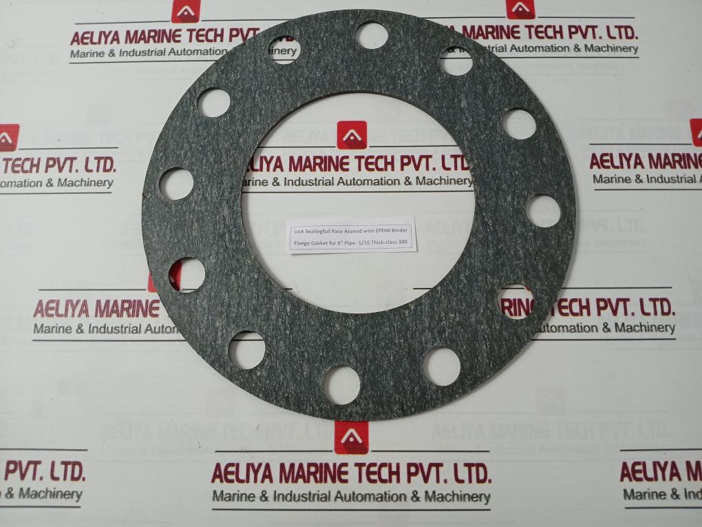 Valqua 1500 Sealingfull Face Aramid With Epdm Binder Flange Gasket 6â€ - 1/16