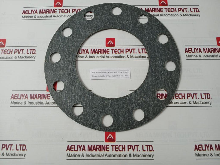 Valqua 1500 Sealingfull Face Aramid With Epdm Binder Flange Gasket 6” - 1/16