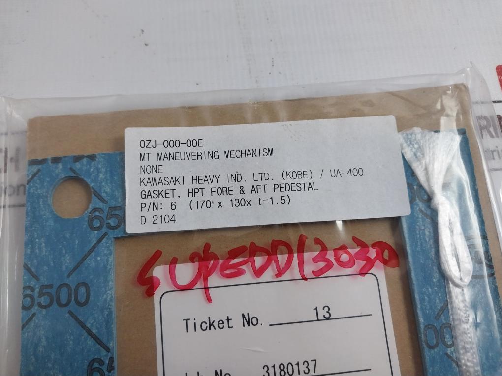 Valqua 6500 Gasket 0Zj-000-00E 270X160Xt1.5