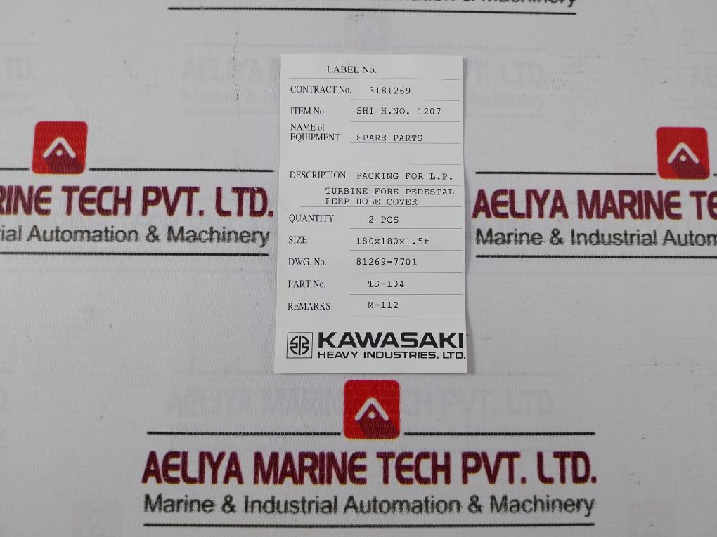 Valqua 6500 Non-asbestos Fiber Sheet Gasket 180X180X1.5T Ts-104