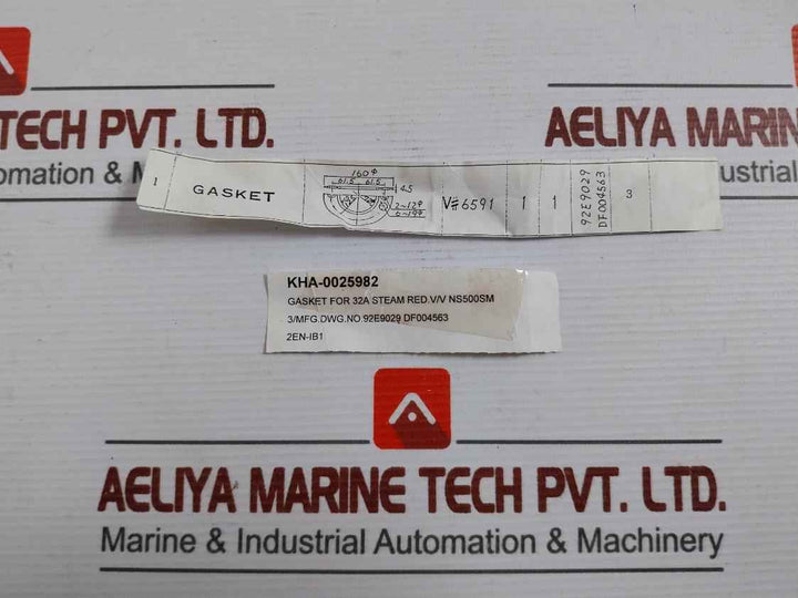 Valqua 6591 Gasket For 32A Steam Red. V/V Ns500Sm