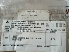 Valqua Vn C-20K-100 Ctf Flange Gasket F/ Main Feed Stop Check Valve 1B