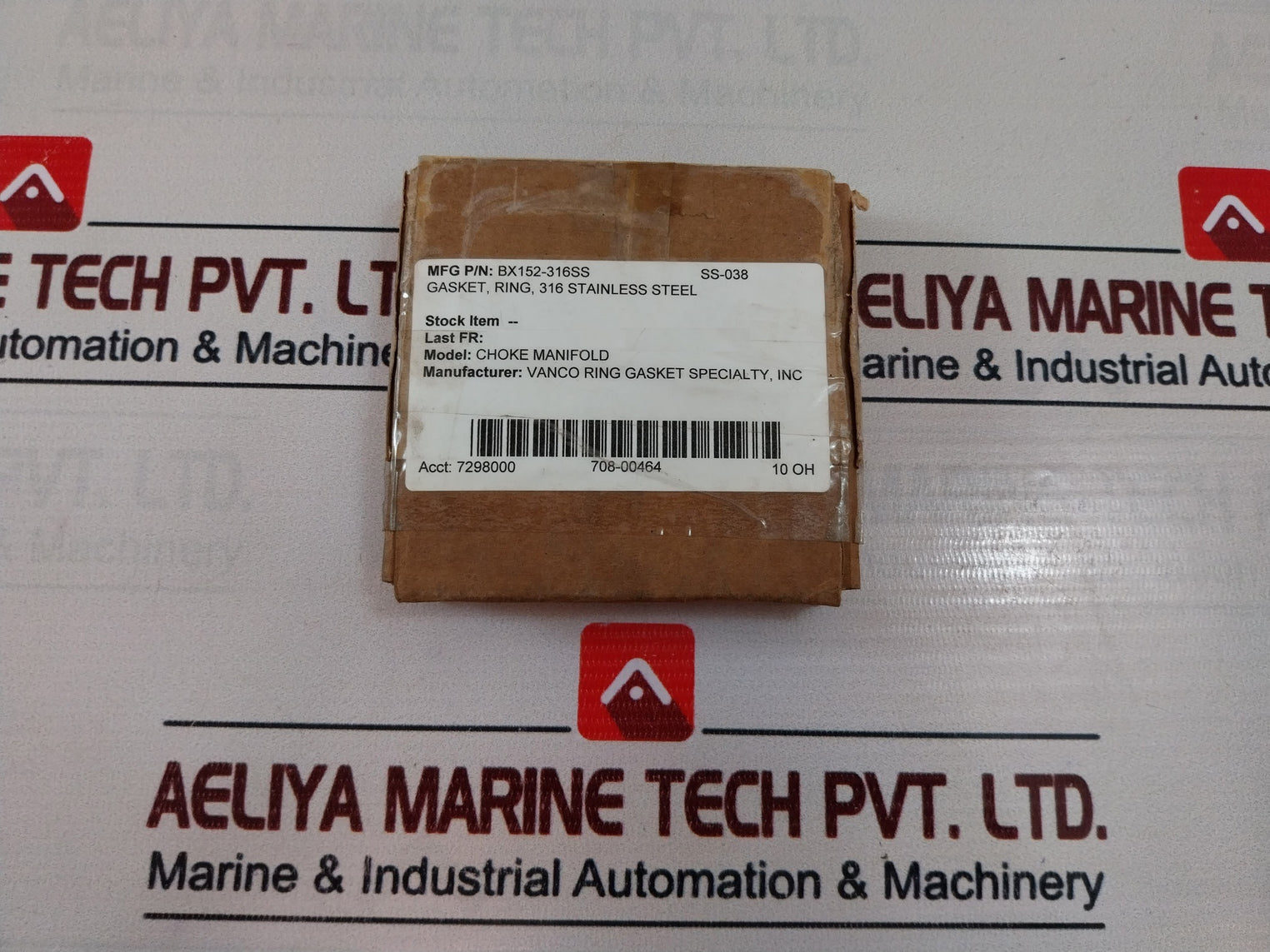 Vanco Bx152-s316-4 Gasket Ring Bx152-316Ss 6A0003