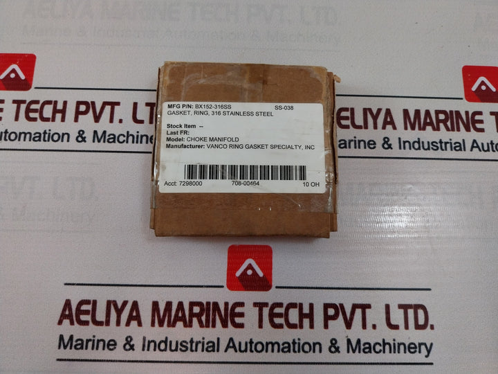 Vanco Bx152-s316-4 Gasket Ring Bx152-316Ss 6A0003