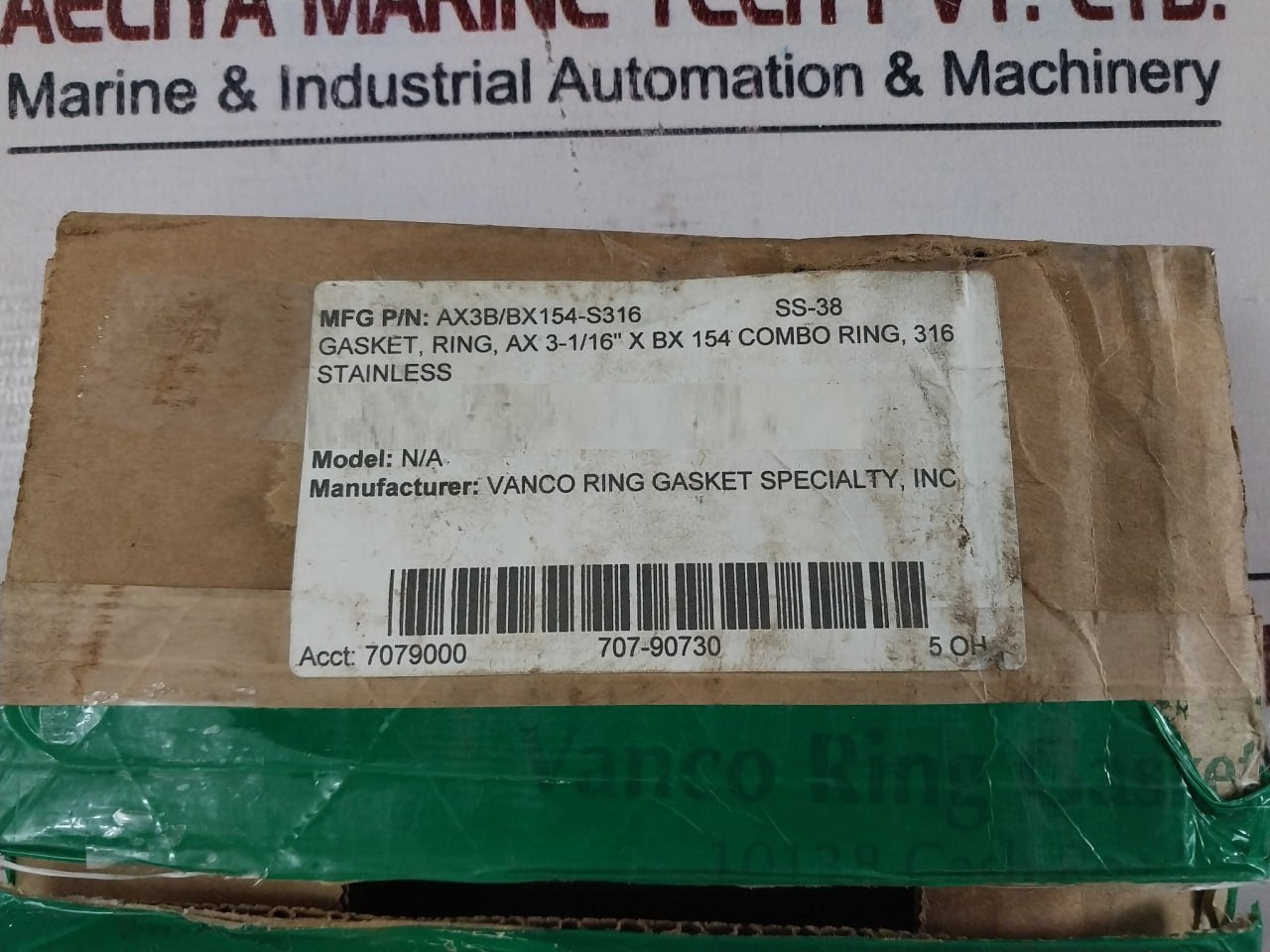 Vanco Ax3B/Bx154-s316 Gasket Ring Ax 3-1/16