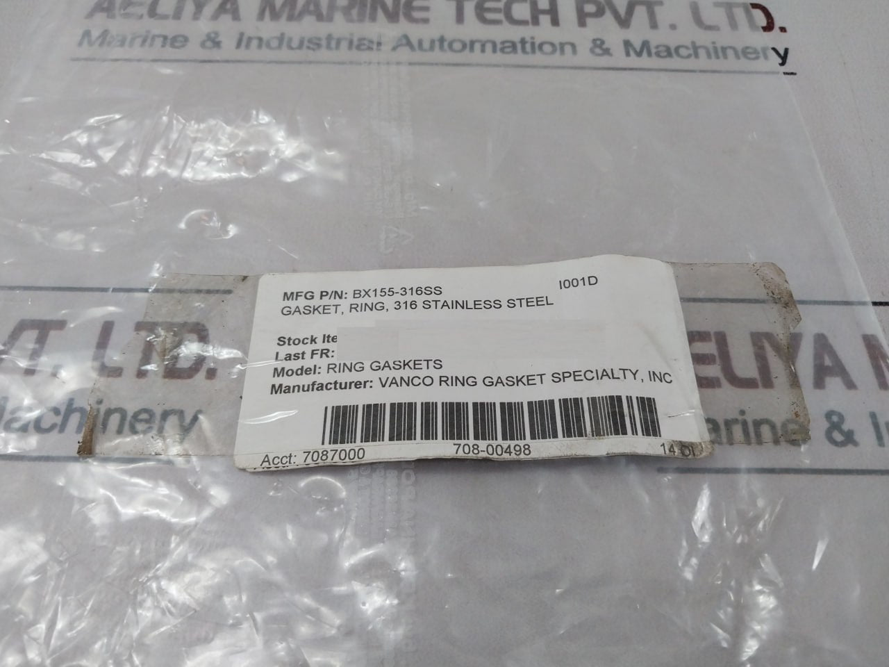 Vanco Bx-155 316 Stainless Steel Gasket Ring