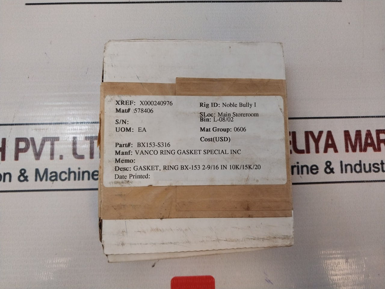 Vanco Bx153-s316-4 Gasket Ring Bx153-s316