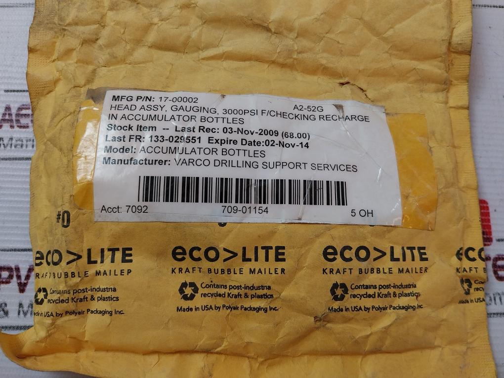 Varco 0-3000 Psi Pressure Gauge Ansi-b40.1