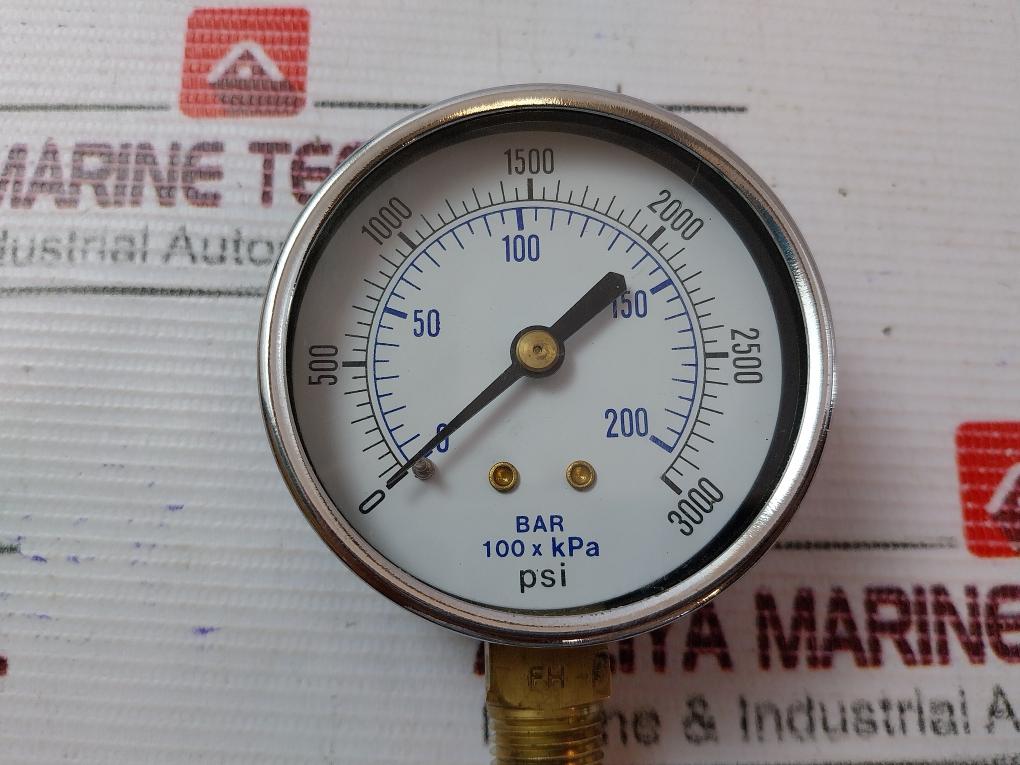 Varco 0-3000 Psi Pressure Gauge Ansi-b40.1