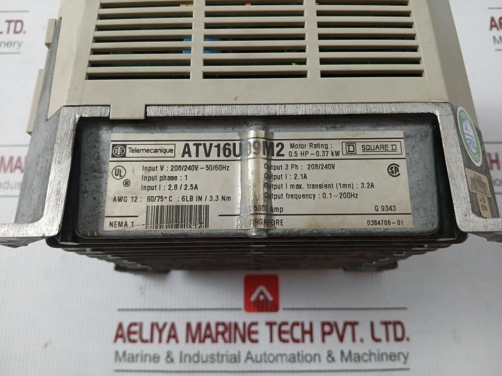 Variable Frequency Drive Atv16U09M2 Telemecanique/Square D 0.5Hp-0.37Kw 208/240V