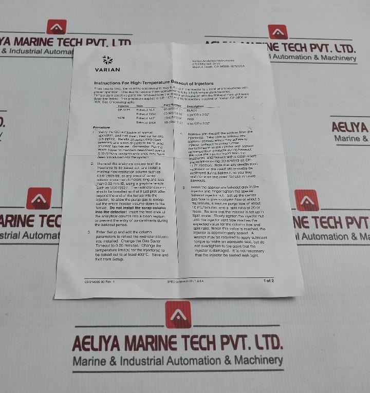 Varian 392563691 Injector Accessory Kit