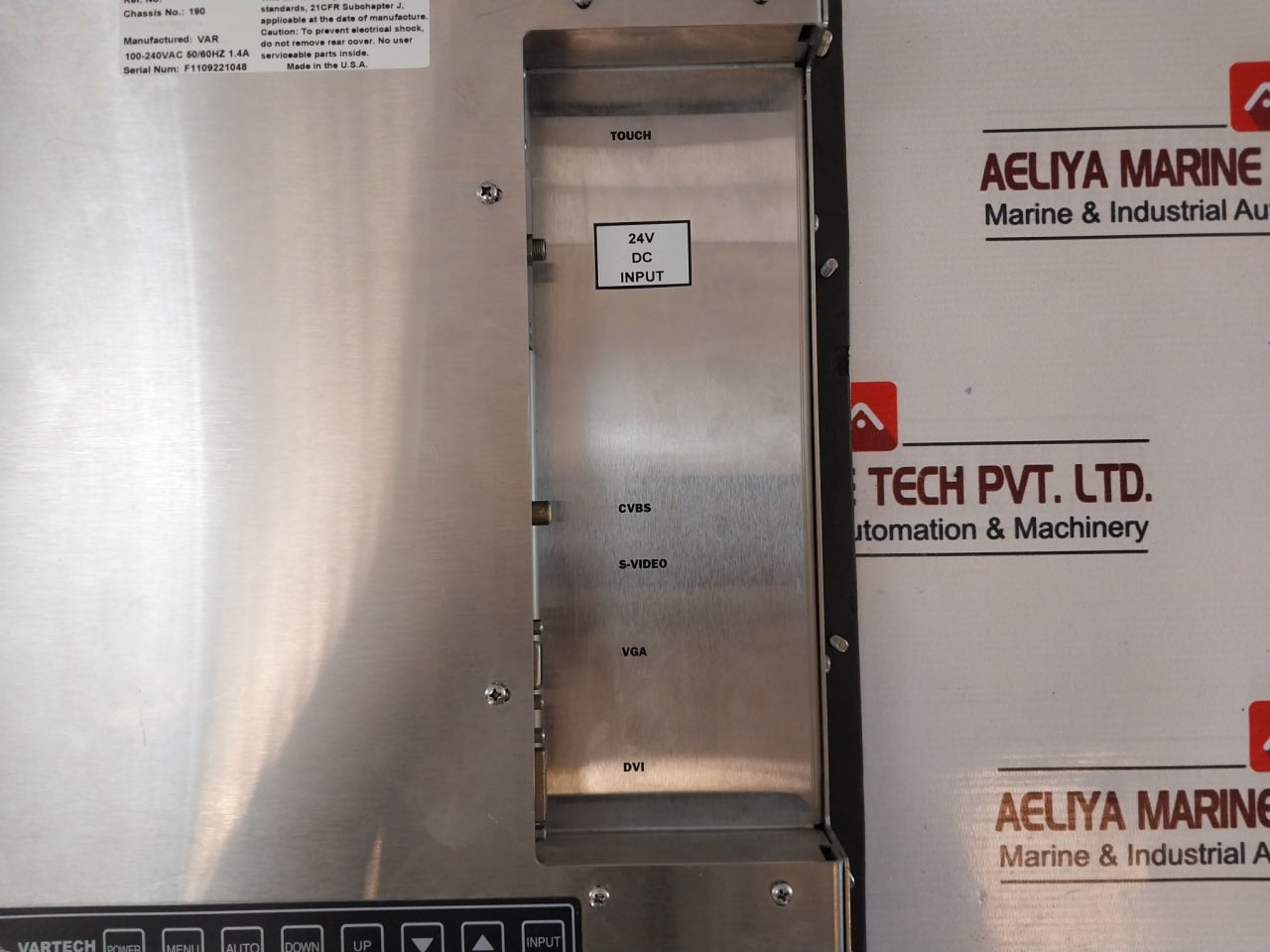 Vartech Systems Vt190Phb Touch Panel Monitor 100-240Vac 50/60Hz 1.4A