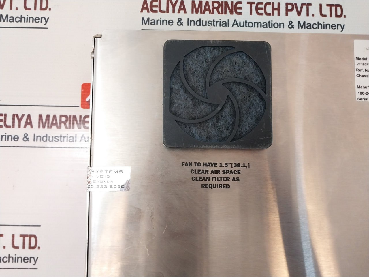 Vartech Systems Vt190Phb Touch Panel Monitor 100-240Vac 50/60Hz 1.4A