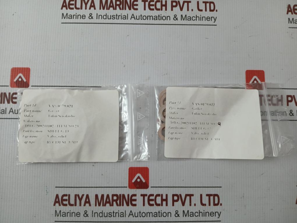 Vas-0179.020 Relief Valve Gasket Packing Kit Fukui Seisakusho