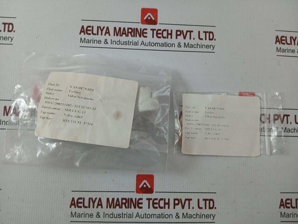 Vas-0179.020 Relief Valve Gasket Packing Kit Fukui Seisakusho