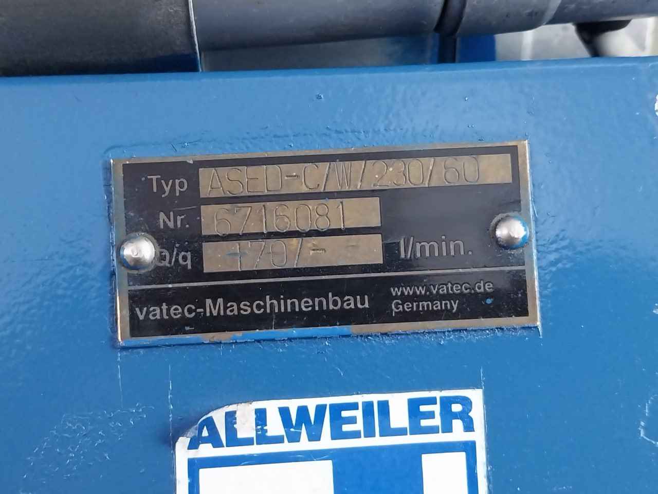 Vatec-maschinenbau Ased-c/W/230/60 Priming Unit Mlr25L4025045128/I-mk Sh 450Vac