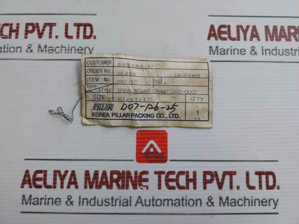 Vb07-0577/C Spiral Wound Gasket Pillar 403 X 423 X 4.7T