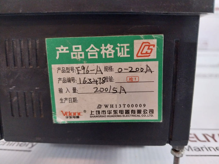 Vdonc F96-a Analog Ammeter 0-200A 200/5A