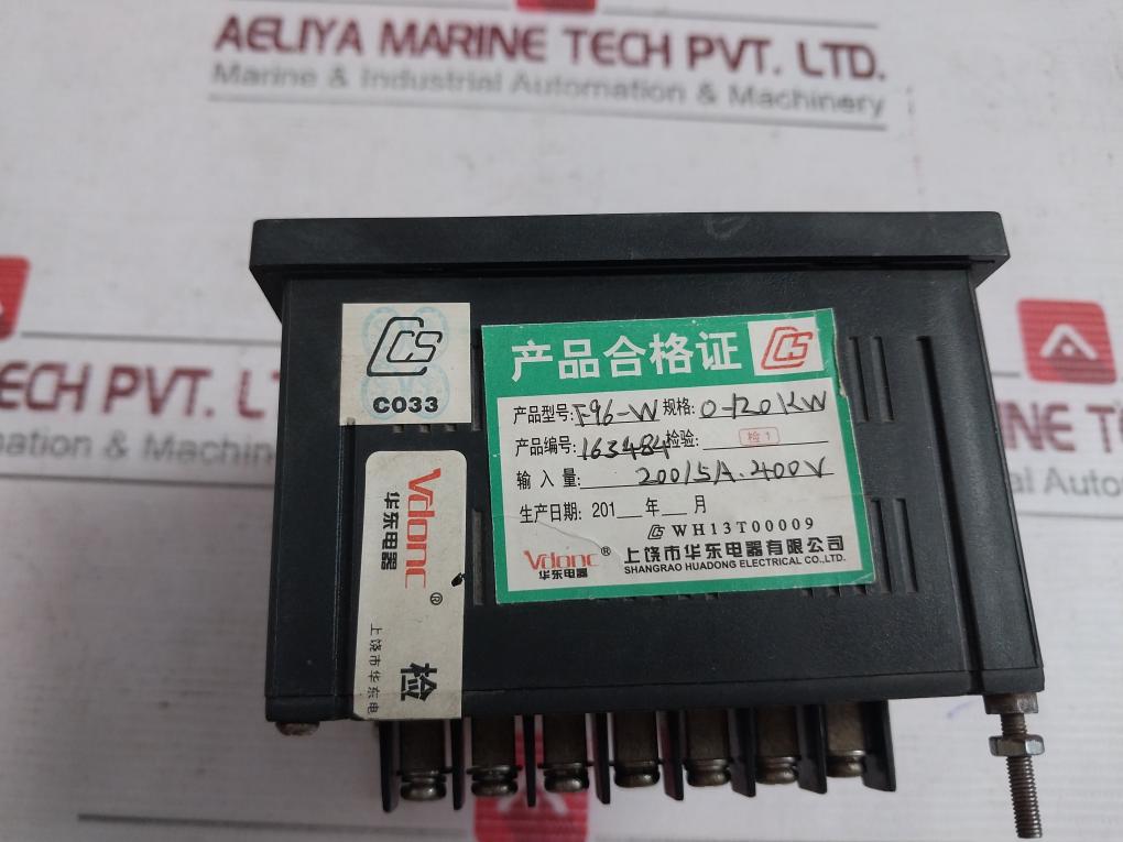 Vdonc F96-w Analog Voltmeter 0-120Kw 3-2E 400V 200/5A 163484 Wh13T00009 Co33