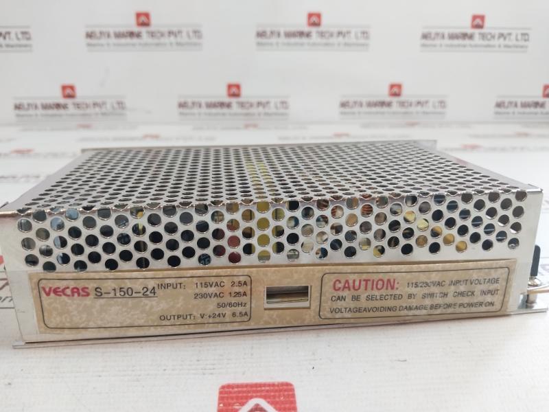 Vecas S-150-24 Switching Power Supply 115Vac 2.5A 230Vac 1.25A 50/60Hz
