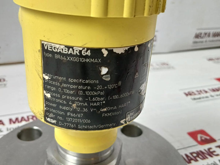 Vega Br64.Xxgg1Ghkmax Pressure Transmitter 12–36Vdc 4–20Ma 0-10Bar
