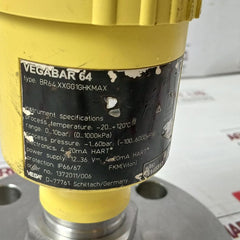 Vega Br64.Xxgg1Ghkmax Pressure Transmitter 12–36Vdc 4–20Ma 0-10Bar