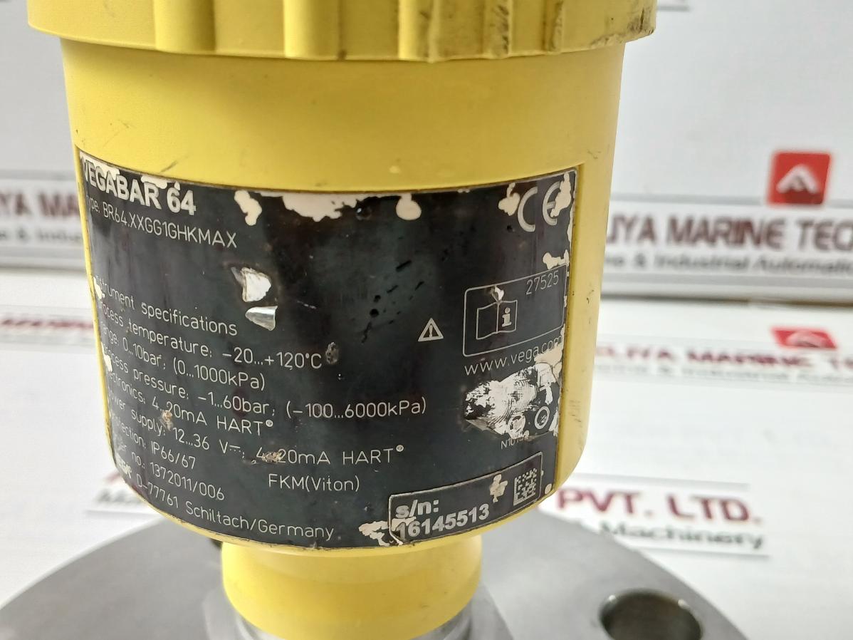 Vega Br64.Xxgg1Ghkmax Pressure Transmitter 12–36Vdc 4–20Ma 0-10Bar