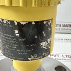 Vega Br64.Xxgg1Ghkmax Pressure Transmitter 12–36Vdc 4–20Ma 0-10Bar