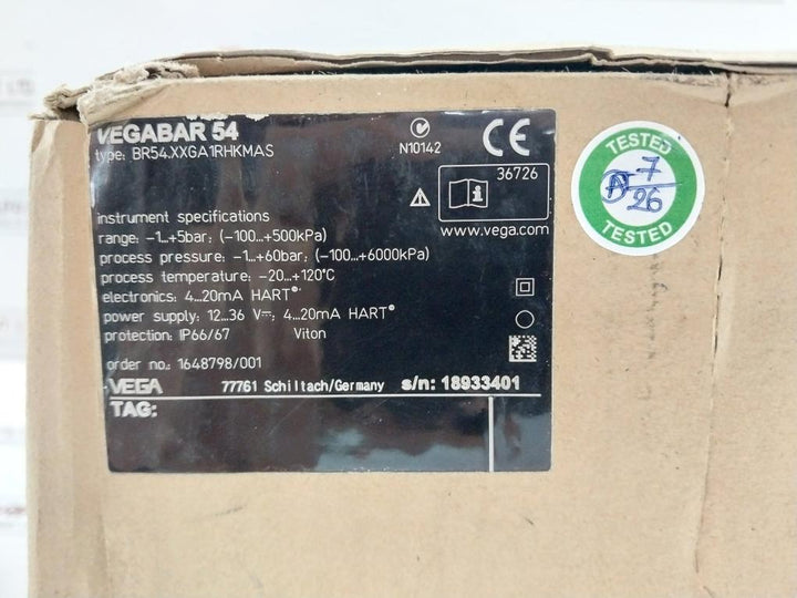 Vega Level Transmitter And Indicator Unit Br54.Xxga1Rhkmas 12-36Vdc