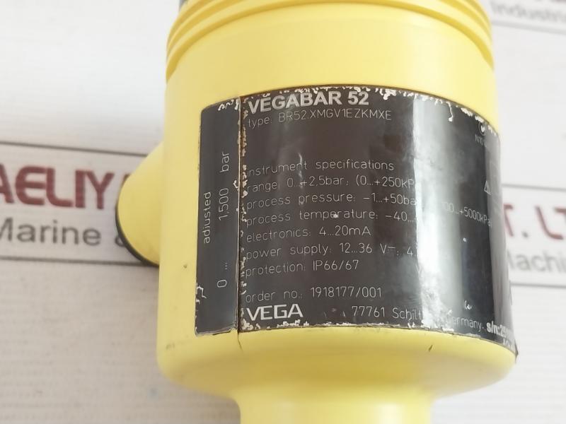 Vega Vegabar 52 Br52.Xmgv1Ezkmxe Level Transmitter 4-20Ma 12–36V Dc 1918177/001