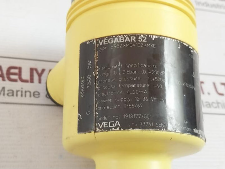 Vega Vegabar 52 Br52.Xmgv1Ezkmxe Level Transmitter 4-20Ma 12–36V Dc 1918177/001