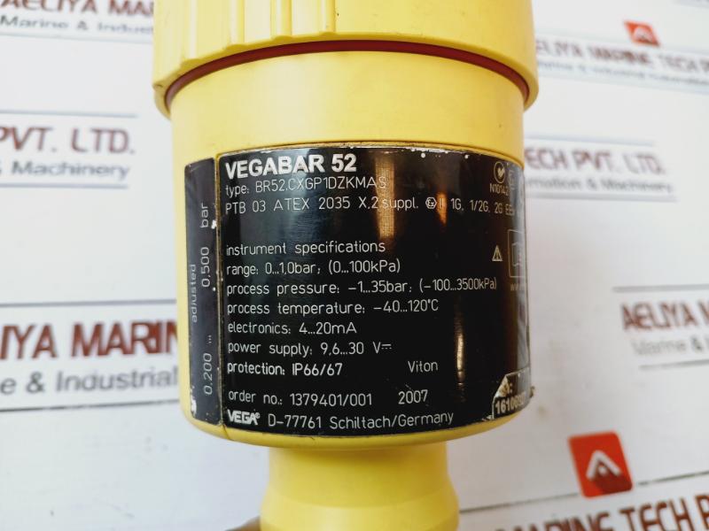 Vega Vegabar 52 Ceramic Pressure Transmitter 0-1