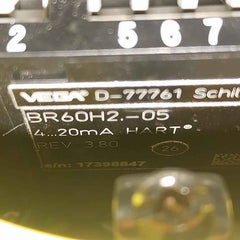 Vega Vegabar 54 Midsteel Pressure Transmitter Rev 3.80 12-30Vdc Br54.Cxga1Ghkmxe