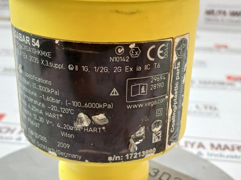 Vega Vegabar 54 Pressure Transmitter 4404 Ssh1 Ch 836015