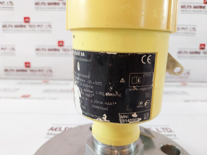 Vega Vegabar 64 Br64.Xxgg1Ghkmax Pressure Transmitter 0-10 Bar (0-1000Kpa)