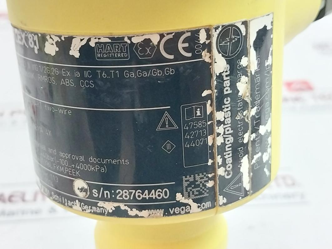Vega Vegaflex 81 Hart Registered Universal Tdr Sensor Fx81.A0Atbfhxkmxx Ip66/67