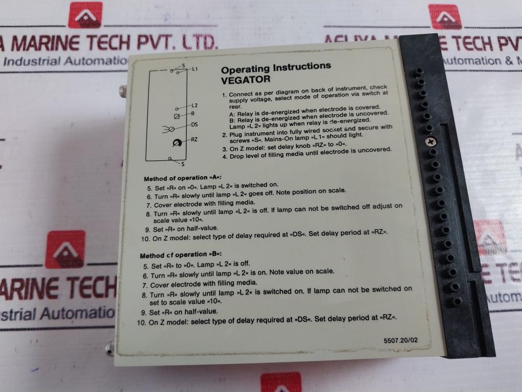 Vegator 420 Z Capacitive Level Switch 0-20 Sec, 250V~