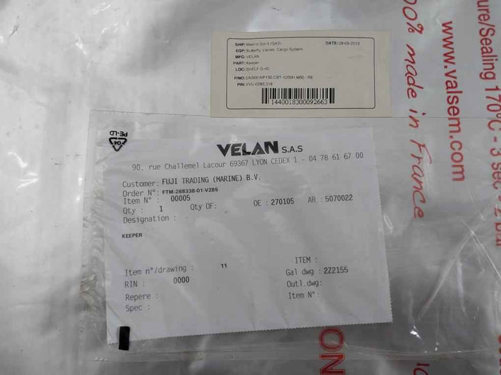 Velan Dn500 Np150 Butterfly Valve Keeper For Cargo System