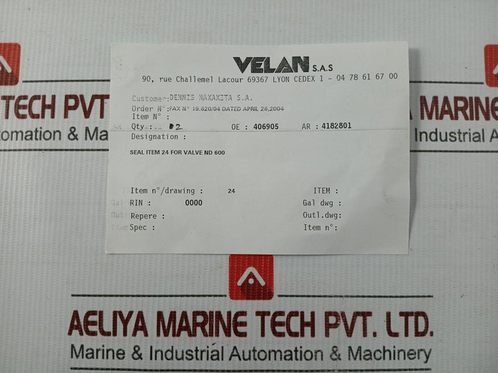 Velan Pressure Seal For Valve Nd 600 New Condition