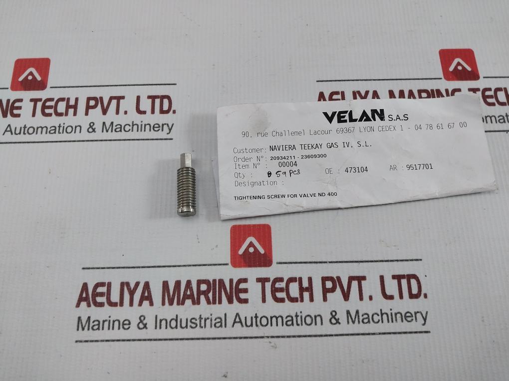 Lot Of 10X Valve Tightening Screw 00004 Velan