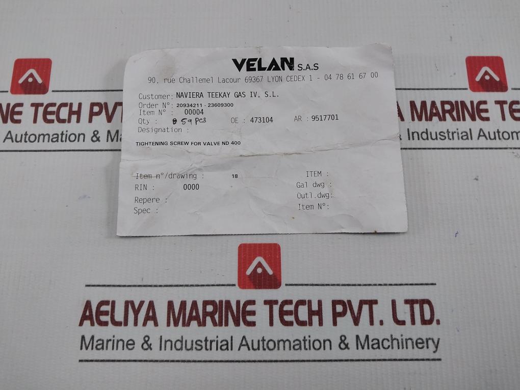 Lot Of 10X Valve Tightening Screw 00004 Velan