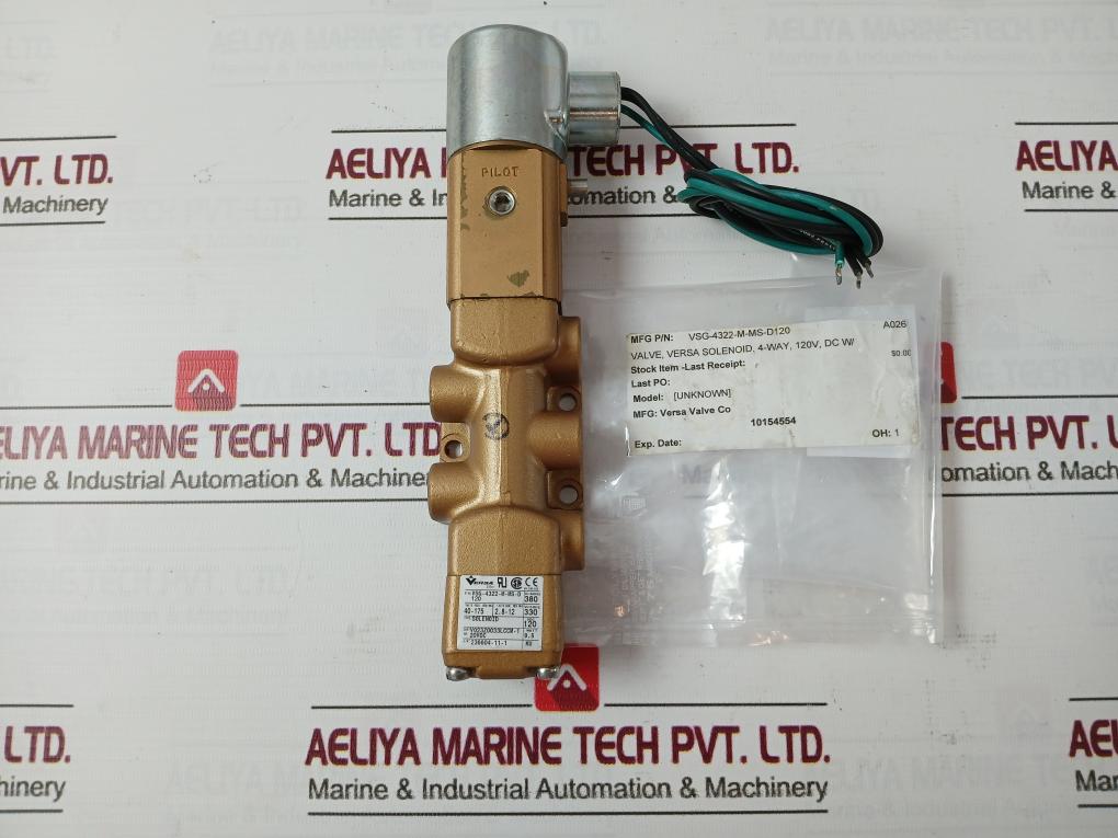 Versa Vsg-4322-m-ms-d120 Solenoid Directional Control Valve 20Vdc 120Vdc A026