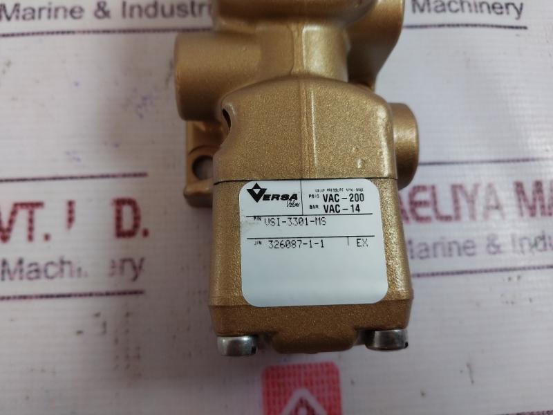 Versa Vsi-3301-ms 3-way Valve Vac-200 Psig/vac-14 Bar