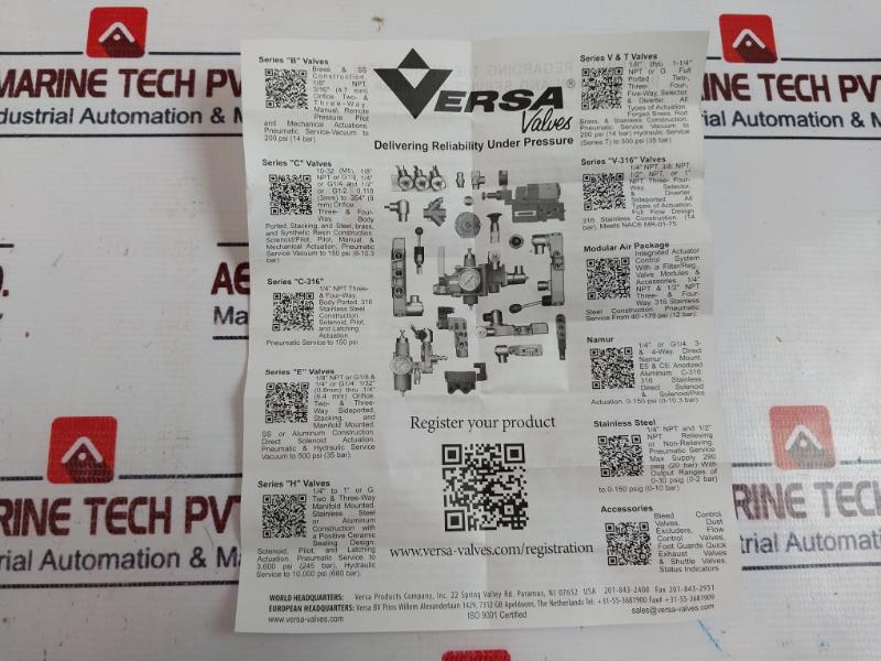 Versa Vsi-3301-ms 3-way Valve Vac-200 Psig/vac-14 Bar