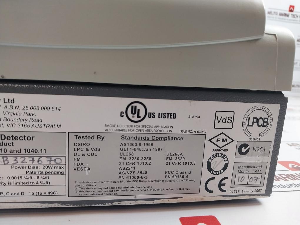 Vesda Vlp-012 Laser Plus Detector 18184