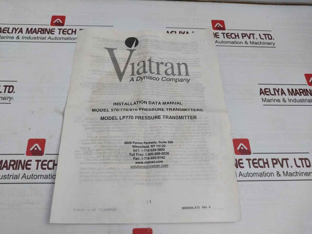 Viatran 5705Arsngnynz Pressure Transmitter 12-28Vdc 0-300 Psis -40°F To 300°F
